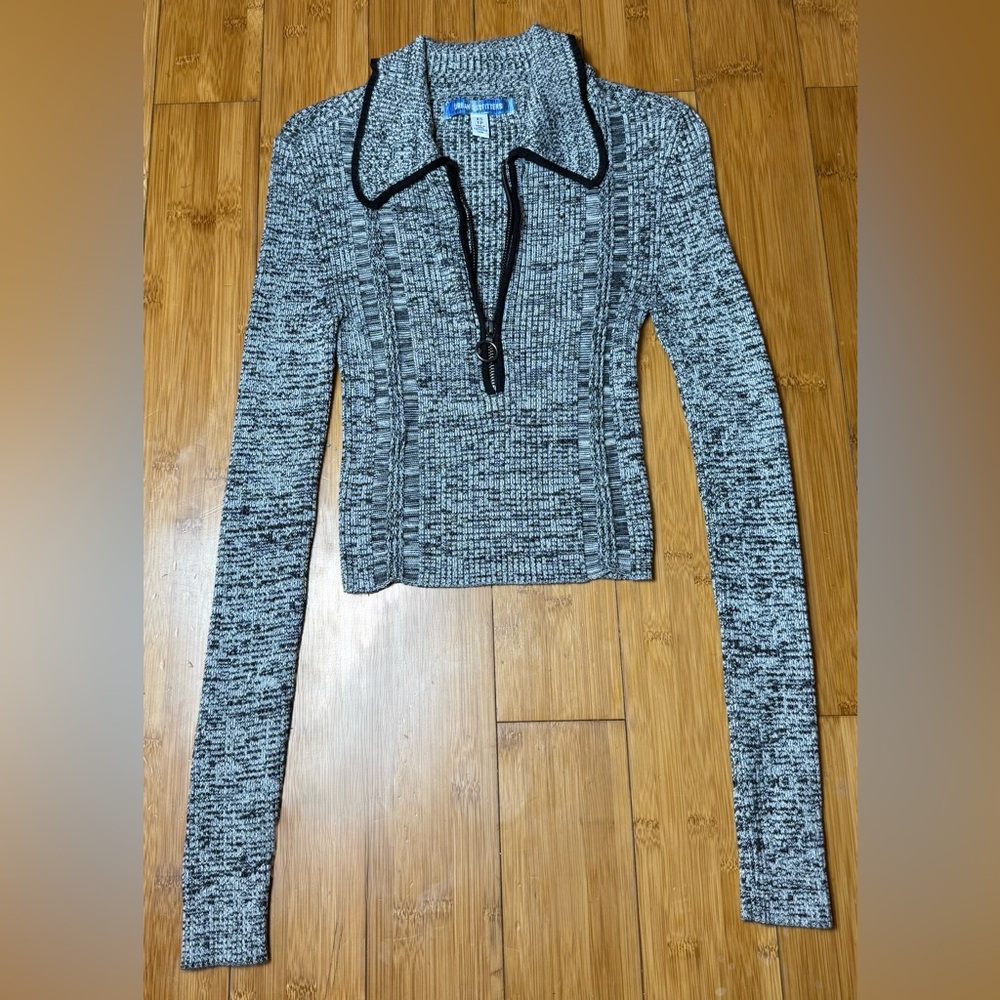 Urban Outfitters Black-Trimmed Gray Sweater